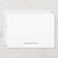 Cartão de Nota Clássica Elegante Preto e Branco