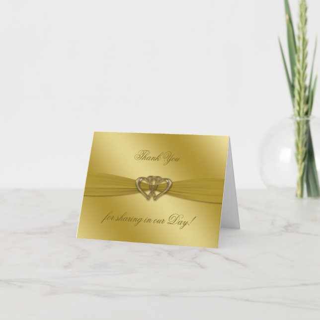 Cartão de Nota Clássico Dourado de Aniversário de  (Frente)