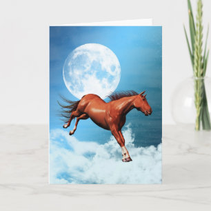 Cartão de nota com cavalo embebido em álcool