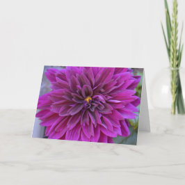 Cartão de nota com dália roxa