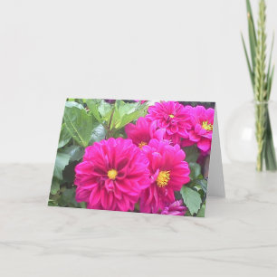 Cartão de nota com fotografia de flor púrpura