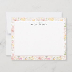 Cartão de Nota com Moldura Floral