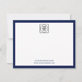 Cartão de Nota com Nome da Empresa e Logotipo Azul