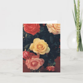 Cartão de Nota com Rosas