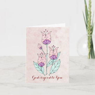 Cartão de Nota com Tulipas Whimsical