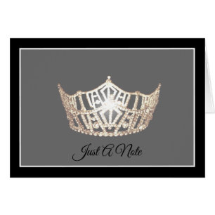 Cartão de Nota Coroa Dourada da Miss América