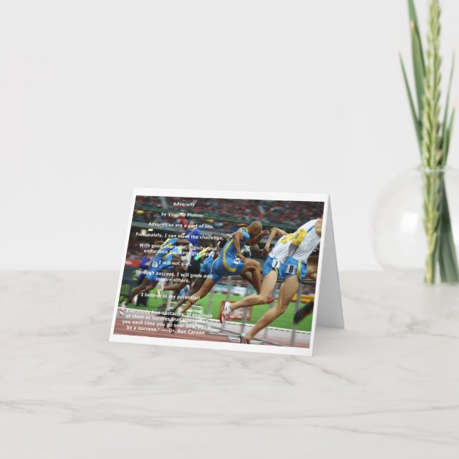 Cartão de nota da afirmação da "adversidade" (Frente)