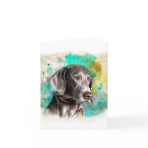 CARTÃO DE NOTA DA AQUARELA WEIMARANER COM ENVELOPE