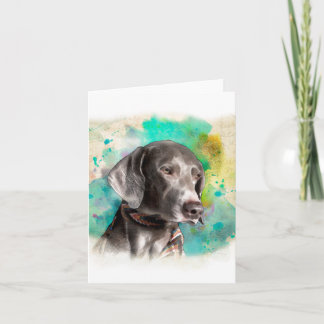 CARTÃO DE NOTA DA AQUARELA WEIMARANER COM ENVELOPE