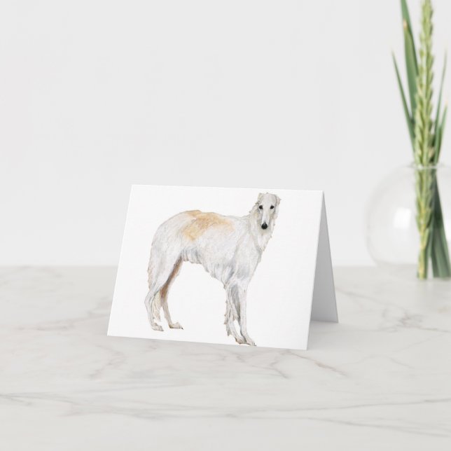Cartão de nota da arte do cão do Borzoi (Frente)