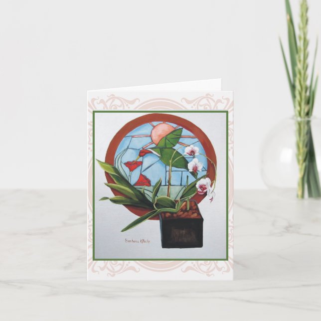 Cartão de nota da orquídea (Frente)