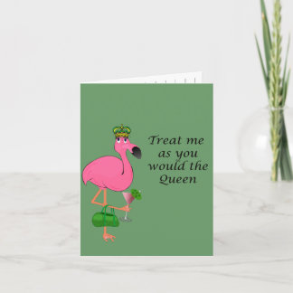 Cartão de nota da receita do flamingo