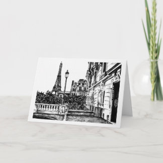 Cartão de Nota da Torre Eiffel 5x7