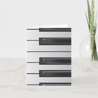 Cartão de nota das chaves do piano