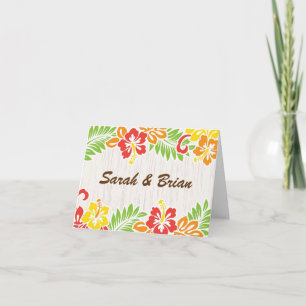 Cartão de Nota das Flores de Hibisco do Havaí