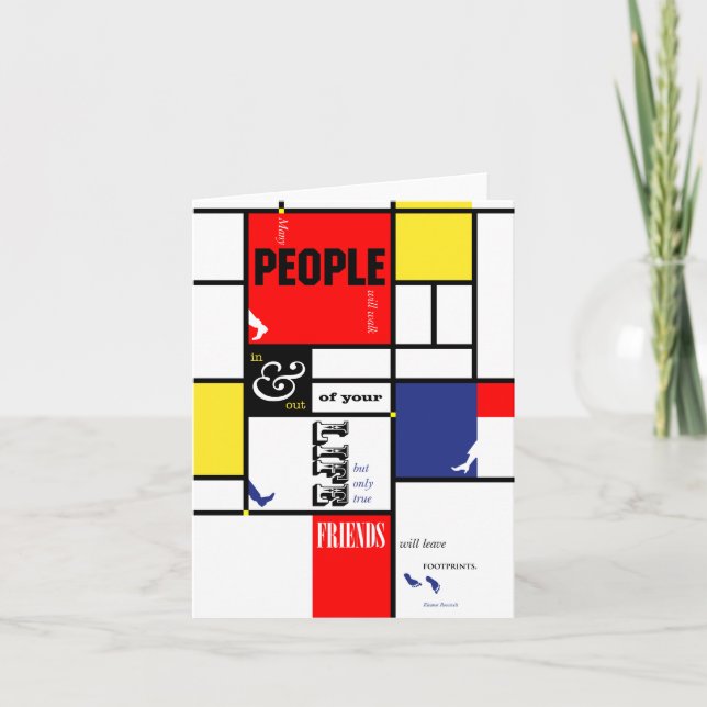 Cartão de nota das pegadas (Frente)