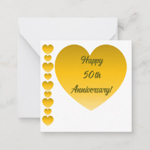 Cartão de Nota de 50 Aniversário Feliz