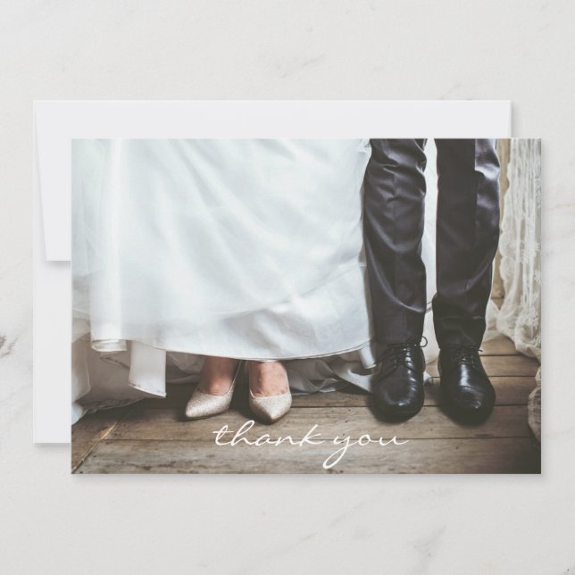 Cartão de Nota de Agradecimento Casamento Personal (Frente)