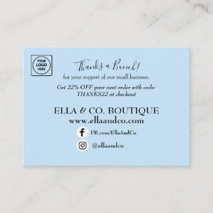 Cartão de Nota de Agradecimento com Logotipo QR Mi