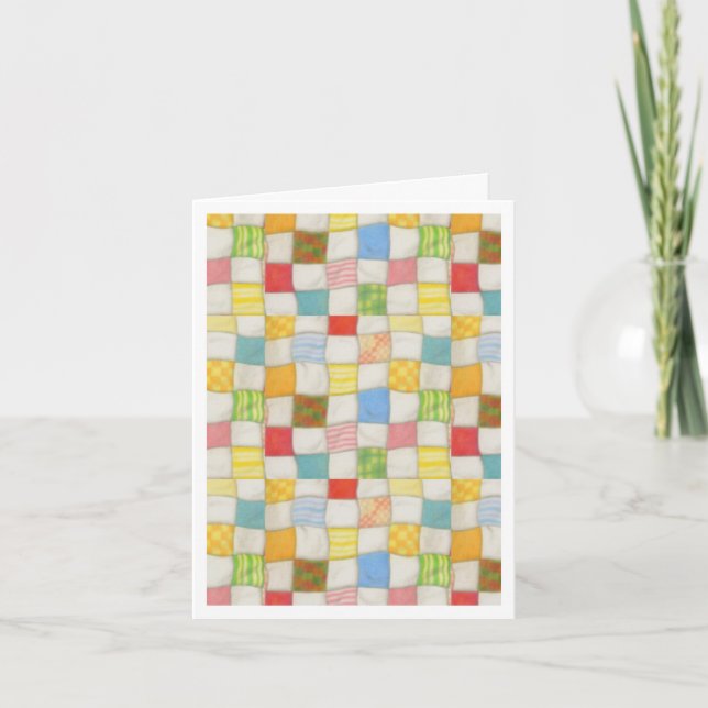 CARTÃO DE NOTA DE AGRADECIMENTO CRAZY QUILT / Bran (Frente)