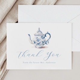 Cartão de Nota de Agradecimento da Festa de Chá Az