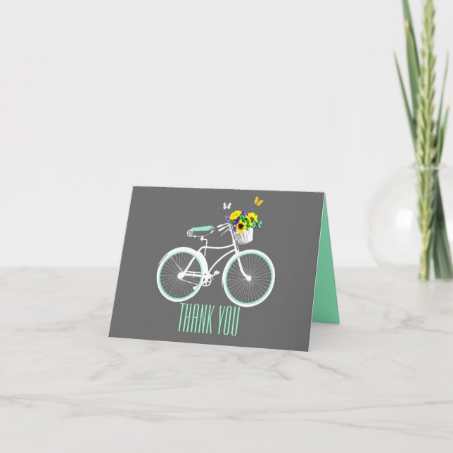 Cartão de Nota de Agradecimento de Bicicleta de Me (Frente)