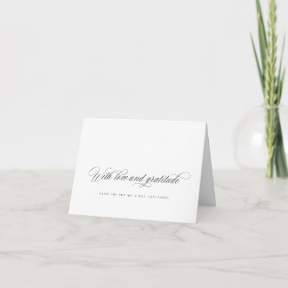 Cartão de Nota de Agradecimento de Casamento Chic