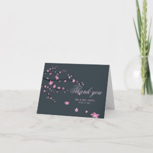 Cartão de Nota de Agradecimento de Casamento com F