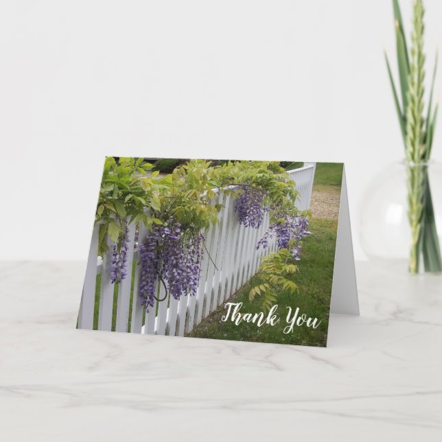 Cartão de Nota de Agradecimento de Flores de Wiste (Frente)