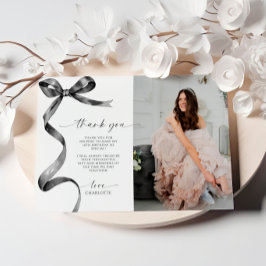 Cartão de Nota de Agradecimento de Foto de Laço Pr