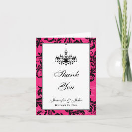 Cartão de Nota de Agradecimento de Lustre Rosa Pre