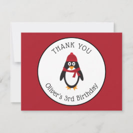 Cartão de Nota de Agradecimento do Pinguim