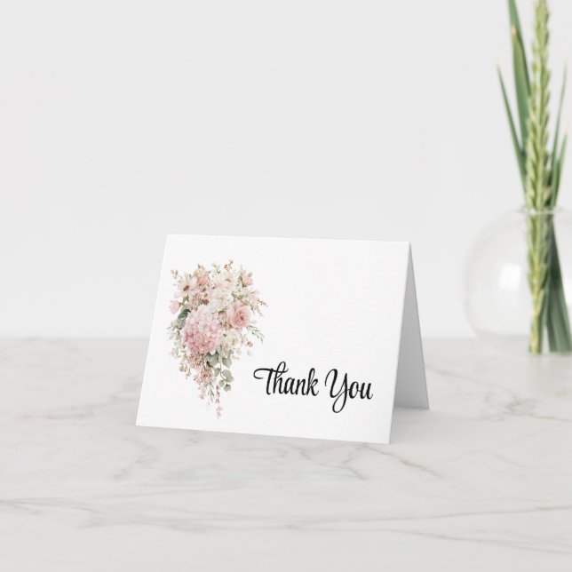 Cartão de Nota de Agradecimento Floral (Frente)