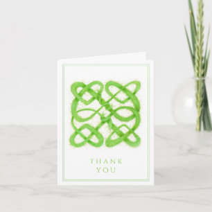 CARTÃO DE NOTA DE AGRADECIMENTO GREEN CELTIC KNOT