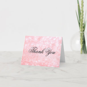Cartão de Nota de Agradecimento - Lit Pink Glit Fa