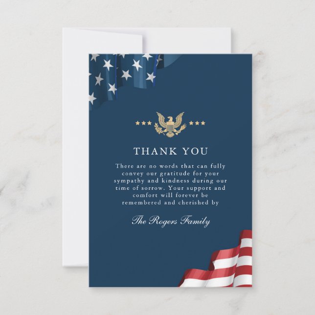 Cartão de Nota de Agradecimento Patriot Flat (Frente)