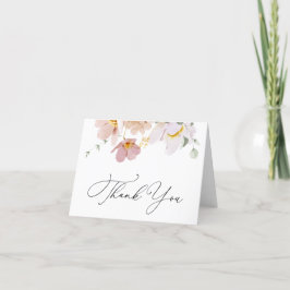 Cartão de Nota de Agradecimento Pink Blooms Shower