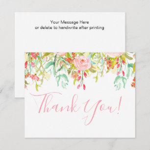 Cartão de Nota de Agradecimento Rosa Jardim Floral