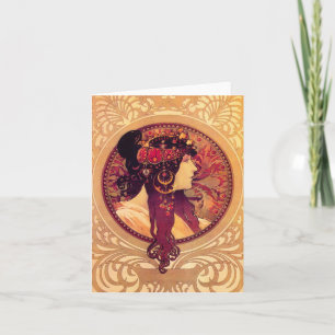 Cartão de nota de Alphonse Mucha Donna Orechini