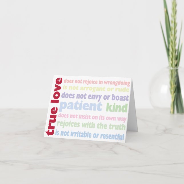 Cartão de Nota de Amor Verdadeiro (Frente)