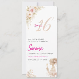Cartão de Nota de Aniversário de 16 anos Flor Sonh