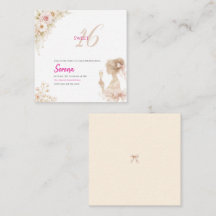 Cartão de Nota de Aniversário de 16 Anos Flor Sonh