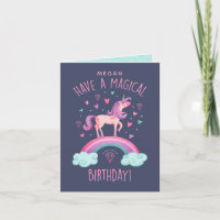 Cartão de Nota de Aniversário do Unicorn