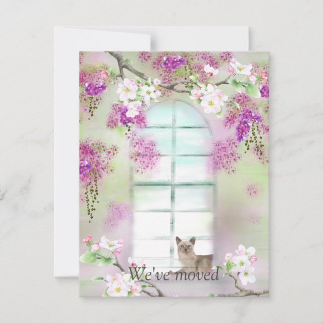 Cartão de Nota de Anúncio de Novo Endereço para Ga (Frente)