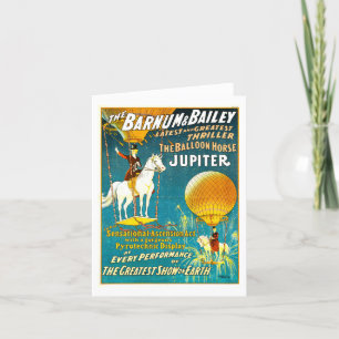 Cartão de Nota de Anúncio Vintage Barnum & Bailey