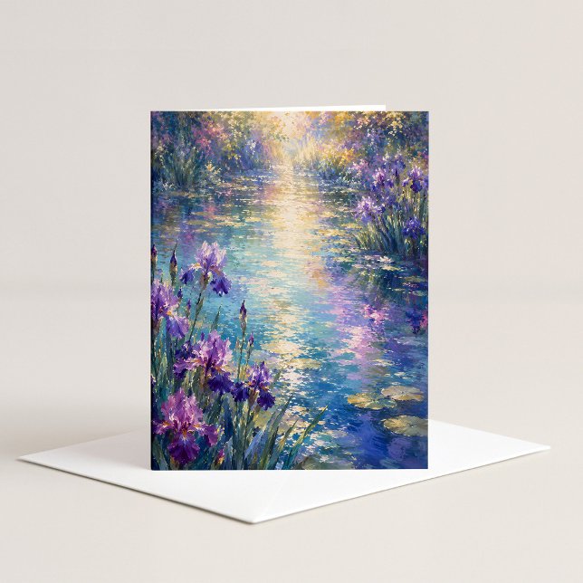 Cartão de Nota de Aquarela Reflexos de Íris (Criador carregado)