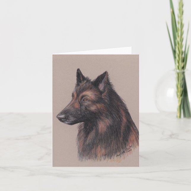 Cartão de Nota de Arte Cão de Tervuren com Envelop (Frente)