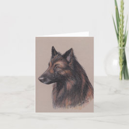 Cartão de Nota de Arte Cão de Tervuren com Envelop