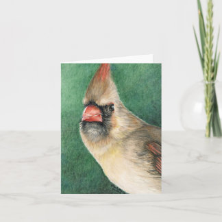 Cartão de Nota de Arte Cardinal feminino