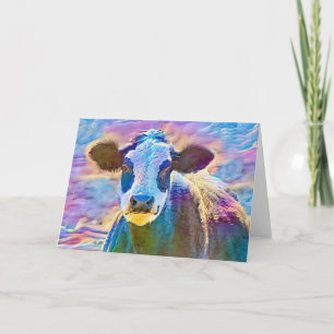 Cartão de Nota de Arte Colorida bonito Panda Cow